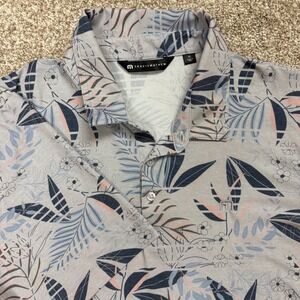 Travis Mathew Men's Hawaiian Floral Rip Current Golf Polo Shirt XL Stretch